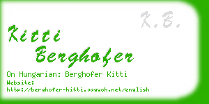 kitti berghofer business card